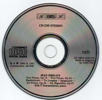 CD Jean Sibelius: The Complete Original Piano Music, Volume 5