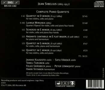 CD Jean Sibelius: Complete Piano Quartets