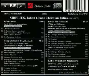 CD Jean Sibelius: Karelia Suite / King Christian II / Pelléas Et Mélisande (Original Versions)