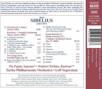 CD Jean Sibelius: Kuolema - King Christian II - Overture In A Minor - Two Songs From Twelfth Night 