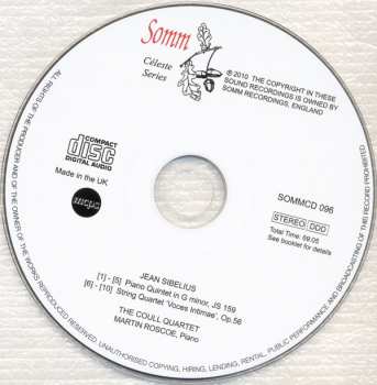 CD Jean Sibelius: Piano Quintet In G Minor, String Quartet In D Minor, Op. 56 "Voces Intimae"