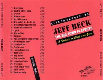 CD Jeff Beck: A Tribute To Cliff And Gene - Live In Europe '93