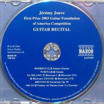 CD Jérémy Jouve: Guitar Recital