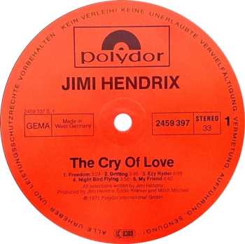 LP Jimi Hendrix: The Cry Of Love