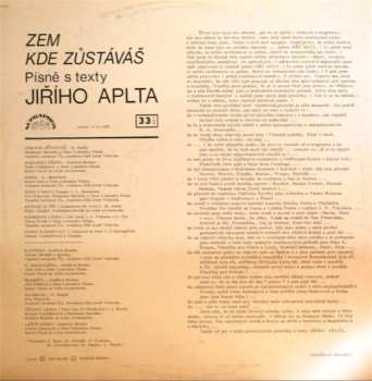 LP Jiří Aplt: Zem, Kde Zůstáváš (Písně A Texty Jiřího Aplta)