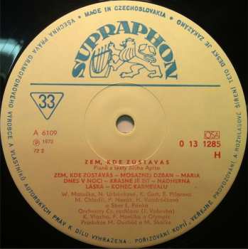 LP Jiří Aplt: Zem, Kde Zůstáváš (Písně A Texty Jiřího Aplta)