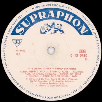 LP Jiří Suchý & Jiří Šlitr: Hity Jiřího Šlitra + Jiřího Suchého