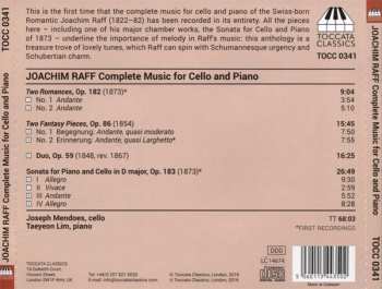 CD Joseph Joachim Raff: Complete Music For Cello And Piano: Sonata For Piano And Cello, Op. 183; Duo For  Piano And Cello, Op. 59; Two Phantasy Pieces, Op. 86; Two Romances, Op. 182