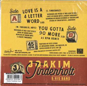 SP Joakim Tinderholt & His Band: Love Is A 4 Letter Word B/W You Gotta Do More LTD