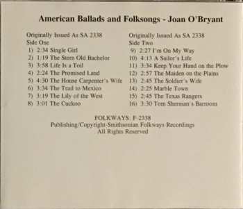 CD Joan O'Bryant: American Ballads And Folksongs