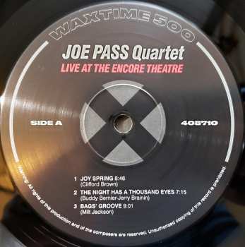 LP Joe Pass Quartet: Live At Encore Theatre LTD