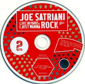 2CD Joe Satriani: Live In Paris: I Just Wanna Rock