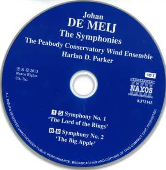 2CD Johan de Meij: The Symphonies