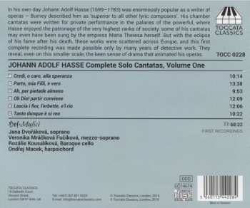 CD Johann Adolf Hasse: Johann Adolf Hasse - Complete Solo Cantatas,  Volume One