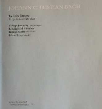 CD Johann Christian Bach: La Dolce Fiamma (Forgotten Castrato Arias)
