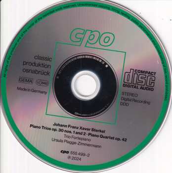 CD Johann Franz Xaver Sterkel: Piano Quartet ● 2 Piano Trios