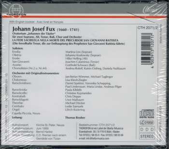 2CD Johann Joseph Fux: Oratorium »Johannes Der Täufer« La Fede Sacrilega Nella Morte Del Precursor S. Giovanni Battista = Die Frevelhafte Treue, Die Zur Enthauptung Des Propheten S. Giovanni Battista Führte