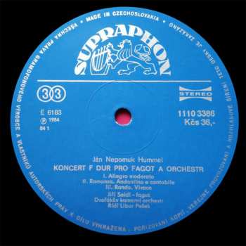 LP Johann Nepomuk Hummel: Basoon Concertos