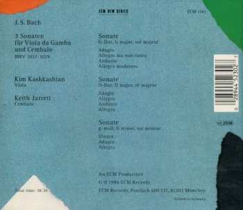 CD Johann Sebastian Bach: 3 Sonaten Für Viola Da Gamba Und Cembalo