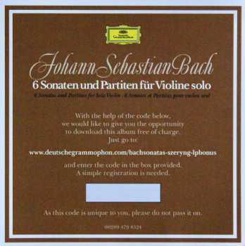 3LP/Box Set Johann Sebastian Bach: 6 Sonaten Und Partiten Für Violine Solo BWV 1001-1006 LTD | NUM