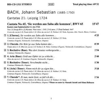 CD Johann Sebastian Bach: Cantatas 21: BWV 65 Sie Werden Aus Saba Alle Kommen - BWV 81 Jesus Schläft, Was Soll Ich Hoffen - BWV 83 Erfreute Zeit Im Neuen Bunde - BWV 190 Singet Dem Herrn Ein Neues Lied
