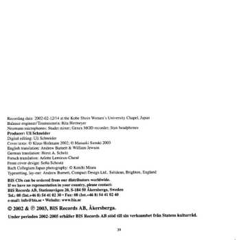 CD Johann Sebastian Bach: Cantatas 21: BWV 65 Sie Werden Aus Saba Alle Kommen - BWV 81 Jesus Schläft, Was Soll Ich Hoffen - BWV 83 Erfreute Zeit Im Neuen Bunde - BWV 190 Singet Dem Herrn Ein Neues Lied