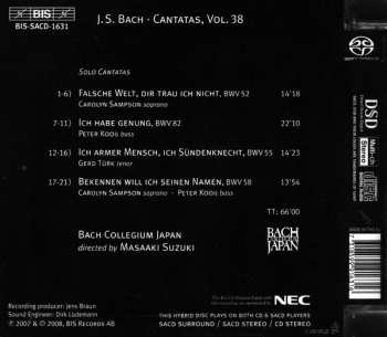 SACD Johann Sebastian Bach: Cantatas 38: ►52 ►55 ►58 ►82 (Ich Habe Genung)