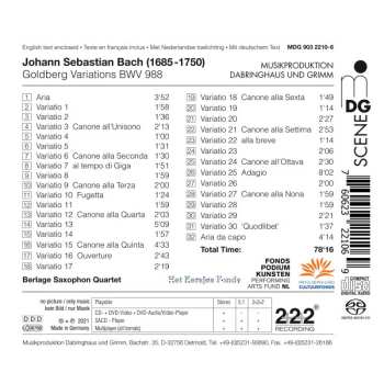 SACD Johann Sebastian Bach: Goldberg Variations 