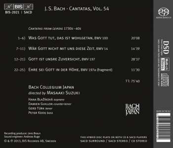 SACD Johann Sebastian Bach: Cantatas 54: ►14 ►100 ►197 ►197a (Ehre Sei Gott In Der Höhe)