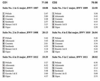 2CD Johann Sebastian Bach: Cello Suites (Complete)