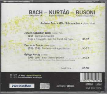 CD Johann Sebastian Bach: Contrapunctus XIX / Bach-Transkriptionen / Fantasia Contrappuntistica