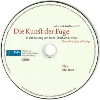 2CD Johann Sebastian Bach: Die Kunst Der Fuge
