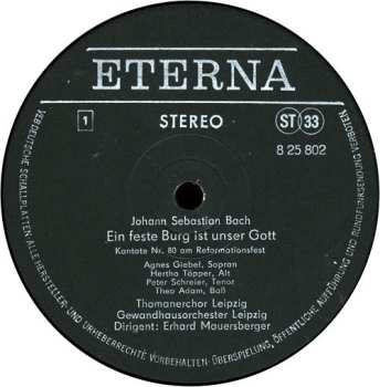 LP Johann Sebastian Bach: Ein Feste Burg Ist Unser Gott (Kantate BWV 80) / Wachet Auf, Ruft Uns Die Stimme (Kantate 140)