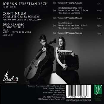 CD Johann Sebastian Bach: Continuum (Complete Gamba Sonatas – Version For Cello And Accordion)