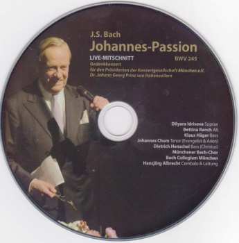 DVD Johann Sebastian Bach: Johannes-Passion, BWV 245 - Fassung Von 1724 Mit Zusätzlich 3 Arien Aus Der Fassung von 1725, BWV 245a
