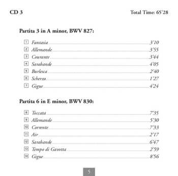 3CD Johann Sebastian Bach: Clavier-Übung I Six Partitas, BWV 825-830
