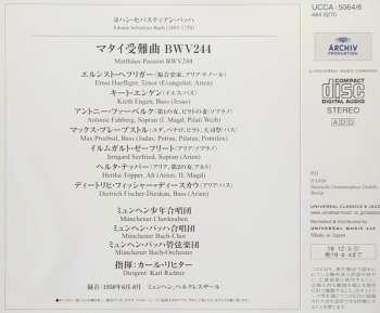 3CD Johann Sebastian Bach: Passio Secundum Matthæum = Matthäus-Passion