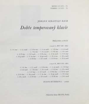 5LP/Box Set Johann Sebastian Bach: Dobře Temperovaný Klavír (5xLP + BOX + BOOKLET)