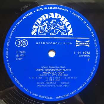 5LP/Box Set Johann Sebastian Bach: Dobře Temperovaný Klavír (5xLP + BOX + BOOKLET)