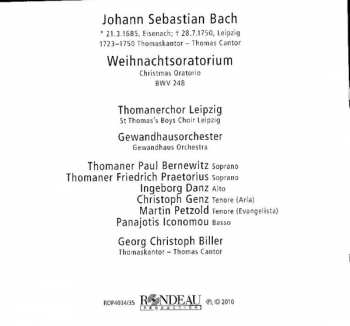 2CD Johann Sebastian Bach: Weihnachtsoratorium BWV 248 / Christmas Oratorio BWV 248