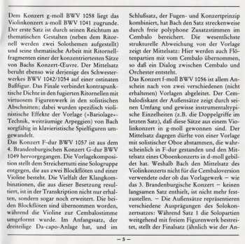 CD Johann Sebastian Bach: Konzerte Für Cembalo Und Streicher = Concertos For Harpsichord And Strings = Concertos Pour Clavecin Et Orchestre À Cordes BWV 1055 · 1056 ·1057 · 1058