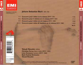 CD Johann Sebastian Bach: Concertos Pour Violon