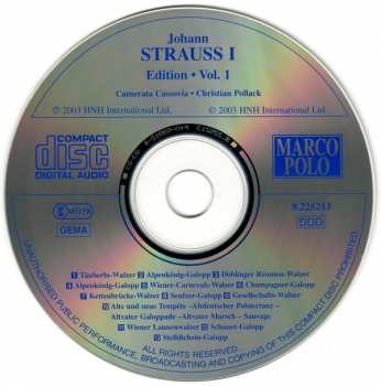 CD Johann Strauss Sr.: Johann Strauss I Edition • Vol. 1
