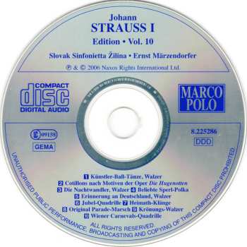CD Johann Strauss Sr.: Johann Strauss I:  Edition • Vol. 10