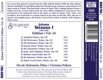 CD Johann Strauss Sr.: Johann Strauss I:  Edition • Vol. 14
