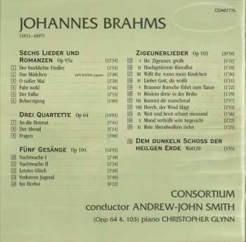 CD Johannes Brahms: 3 Quartette Op 64 ∙ 6 Lieder & Romanzen Op 93A ∙ Zigeunerlieder Op 103 ∙ 5 Gesänge Op 104