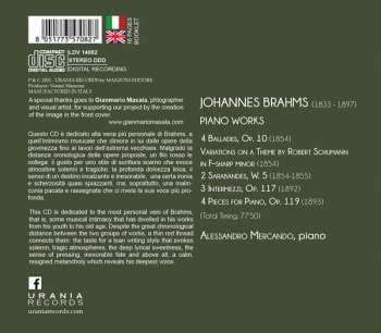 CD Johannes Brahms: Variations On A Theme By Schumann & Other Piano Works