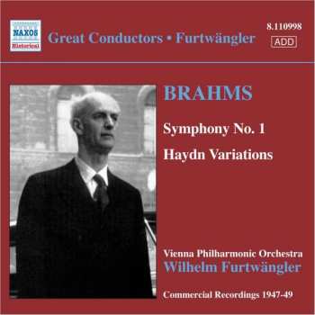 CD Johannes Brahms: Brahms, Symphony No.1, Haydn Variations. Commercial Recordings 1940-50 vol. 5