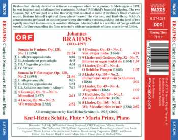CD Johannes Brahms: Clarinet Sonatas Arr. Flute And Piano
