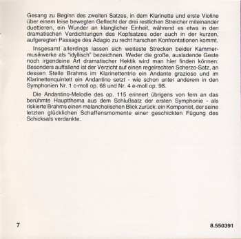 CD Johannes Brahms: Clarinet Trio, Op. 114 / Clarinet Quintet, Op. 115